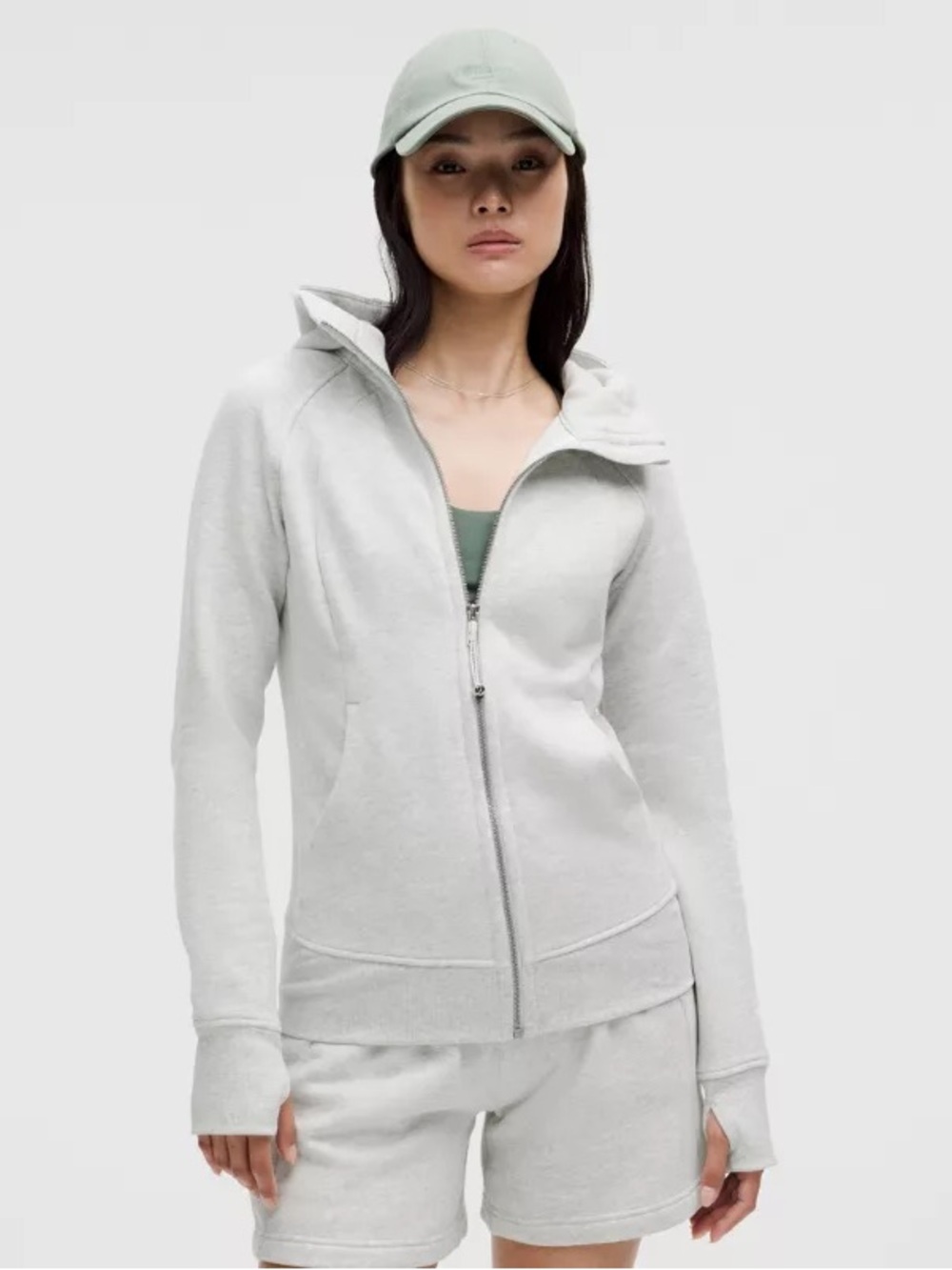Lululemon Light Gray Scuba Zip-Up Hoodie